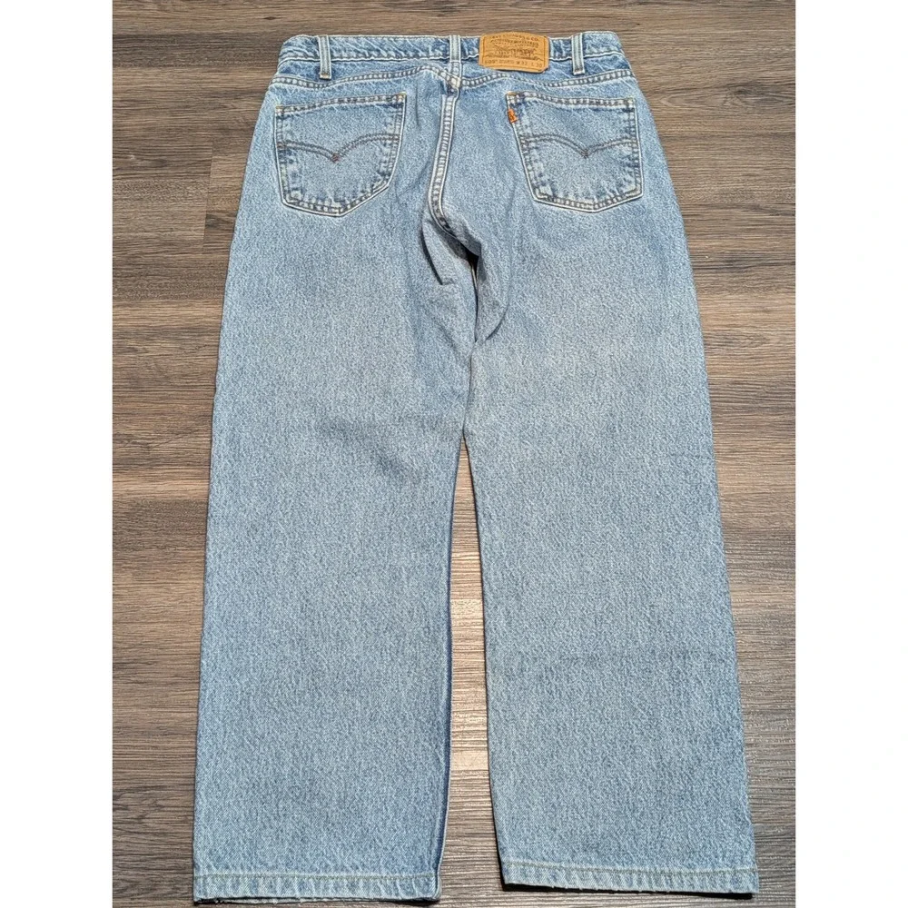 Vintage 1997 Levis 505 Orange Tab Jeans Light Wash Straight Leg‎ Denim 33x30(25)